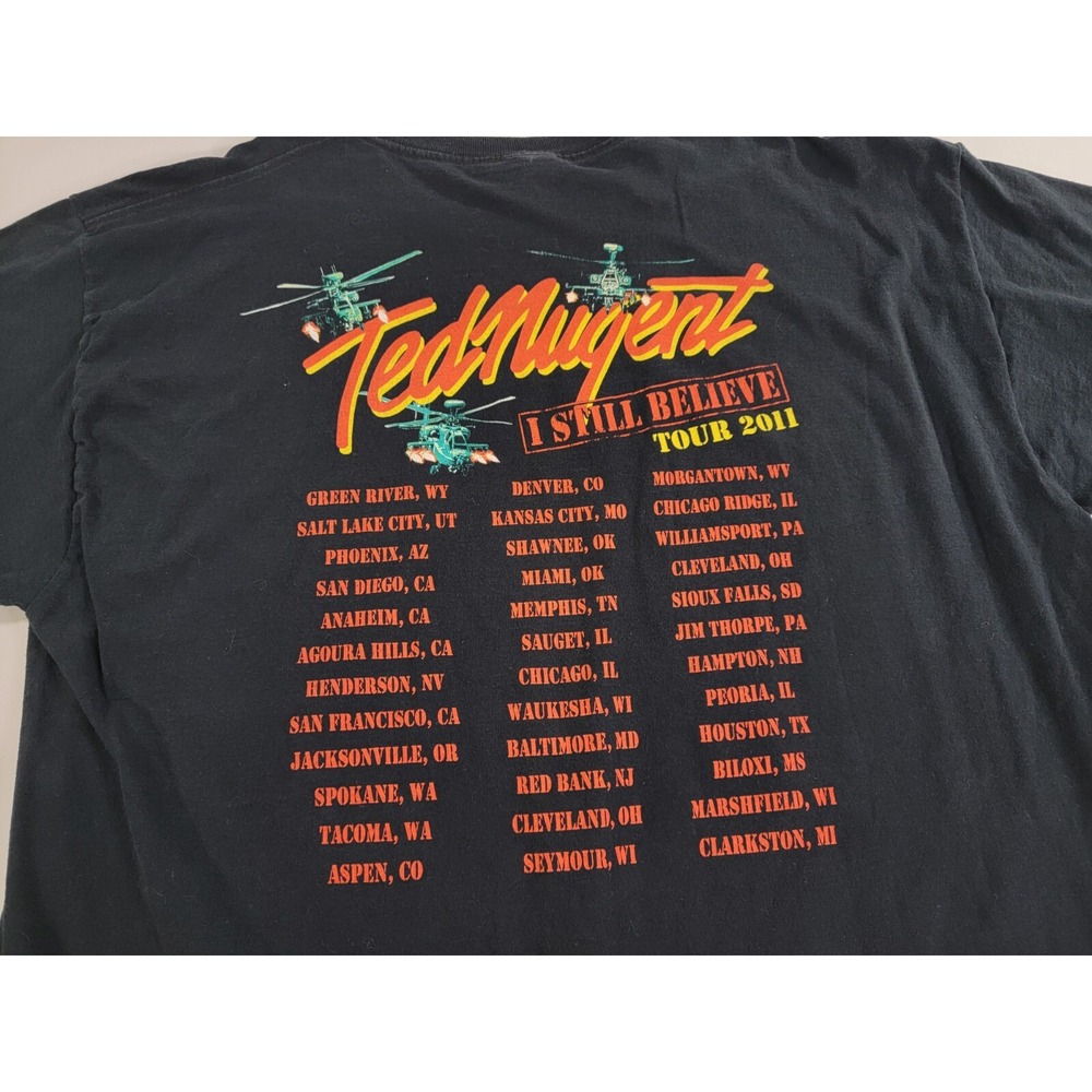 Ted Nugent 2011 I Still Believe Concert Shirt 2 Sided Tour Dates Men's Sz XL EUC - Picture 6 of 8